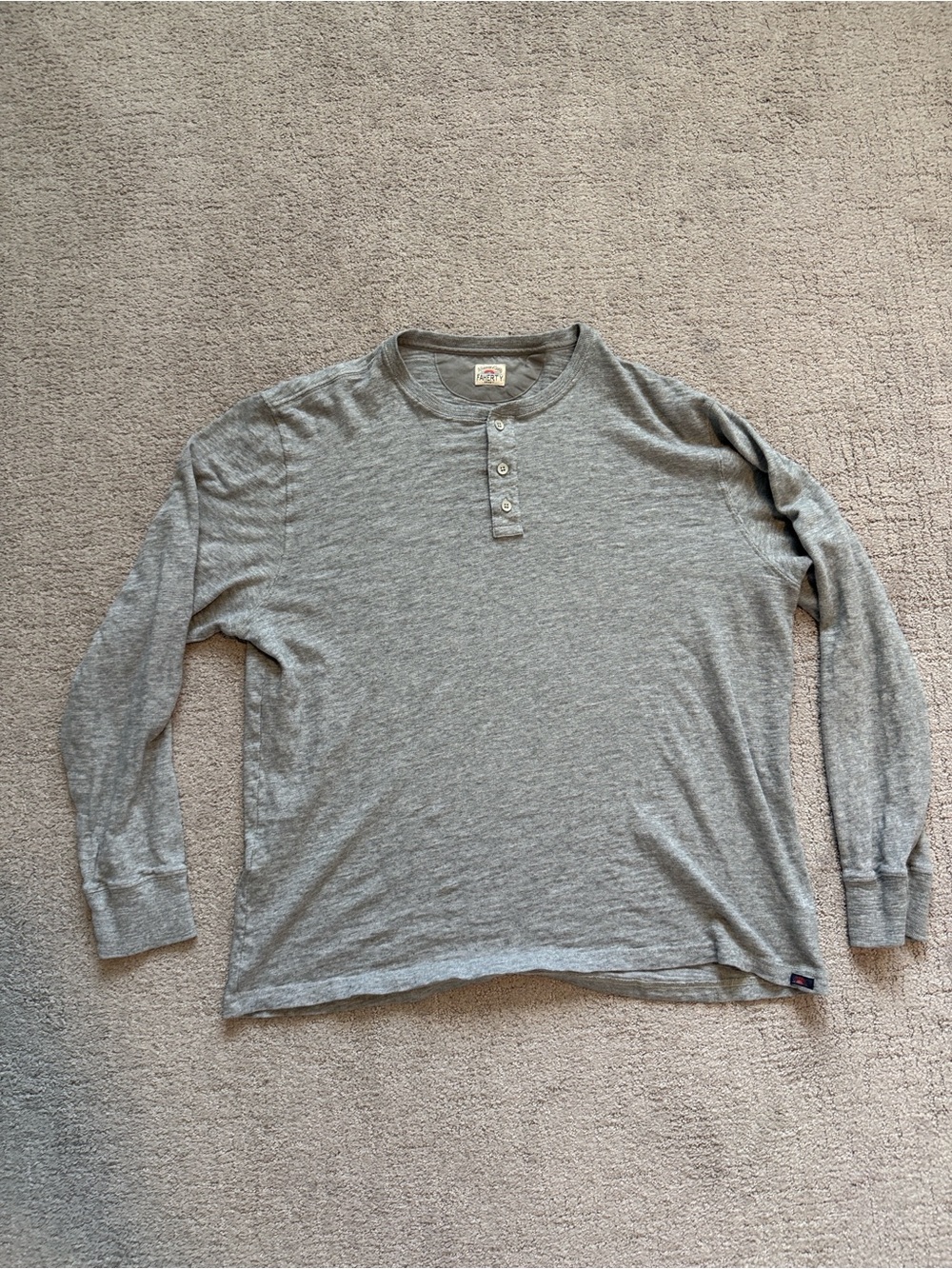 Faherty Heather Gray Long Sleeve Henley
